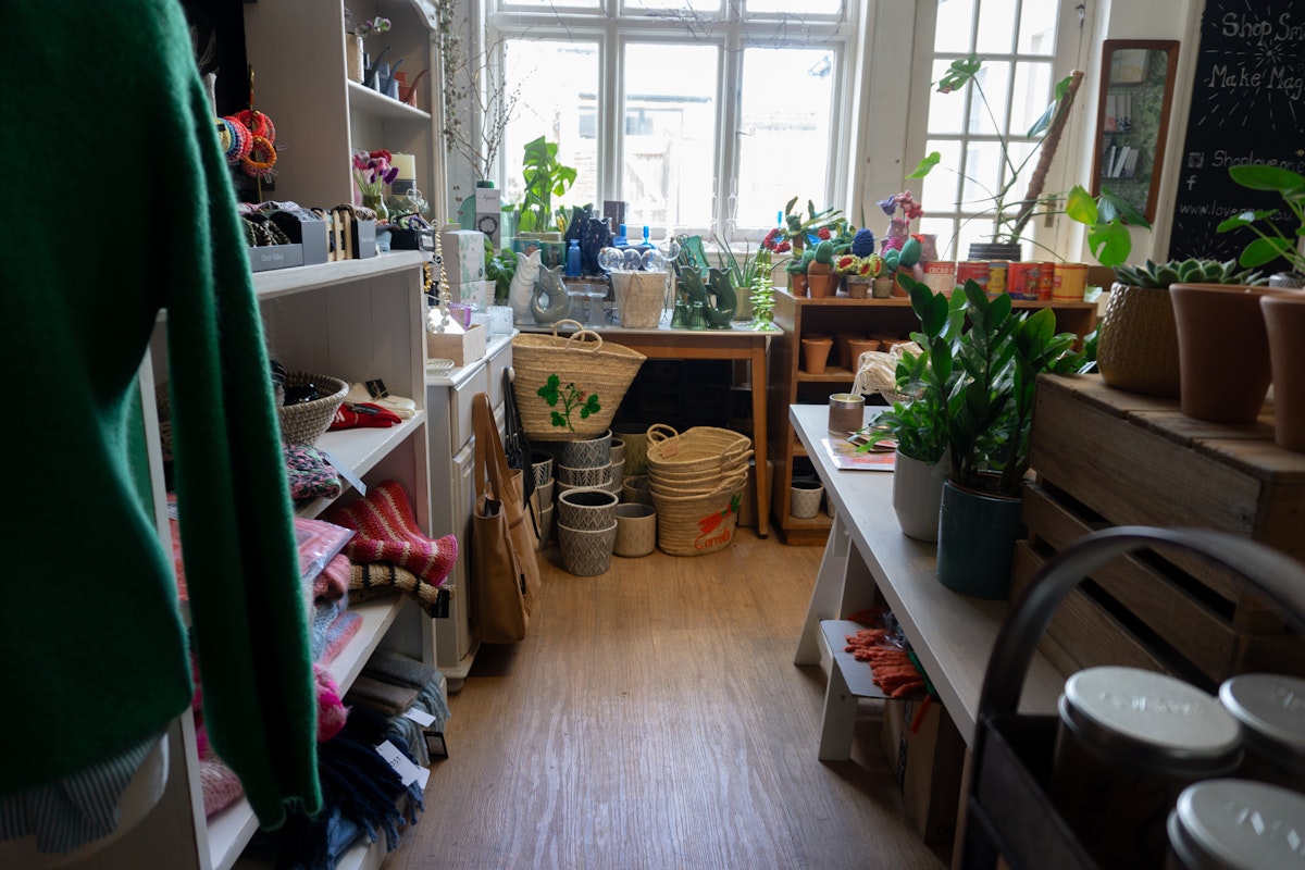 Home decorations and fashion accessories can be found at the back of the store